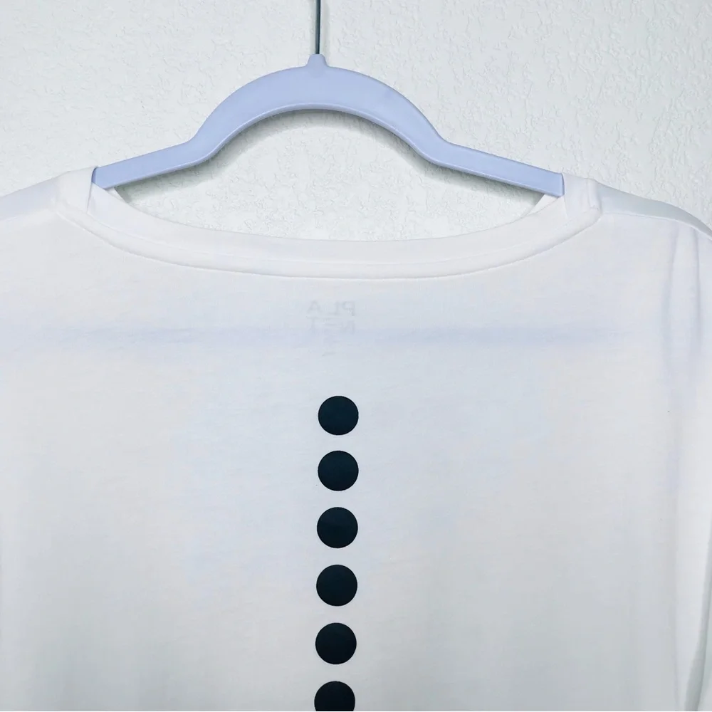 PLANET BY LAUREN G Dot Dot Dot Luxury Boxy T-Shirt White Black - Picture 9 of 13